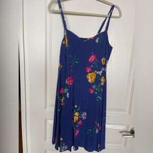 Old Navy Navy Blue Floral Spaghetti Strap Summer Dress size Large